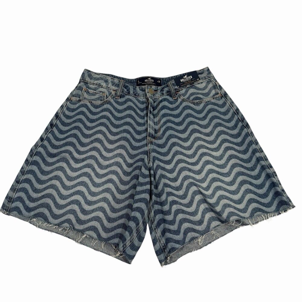 Hollister Vintage Baggy Shorts Womens Denim Wide Wavy High Rise 9 Y2K Style NWT